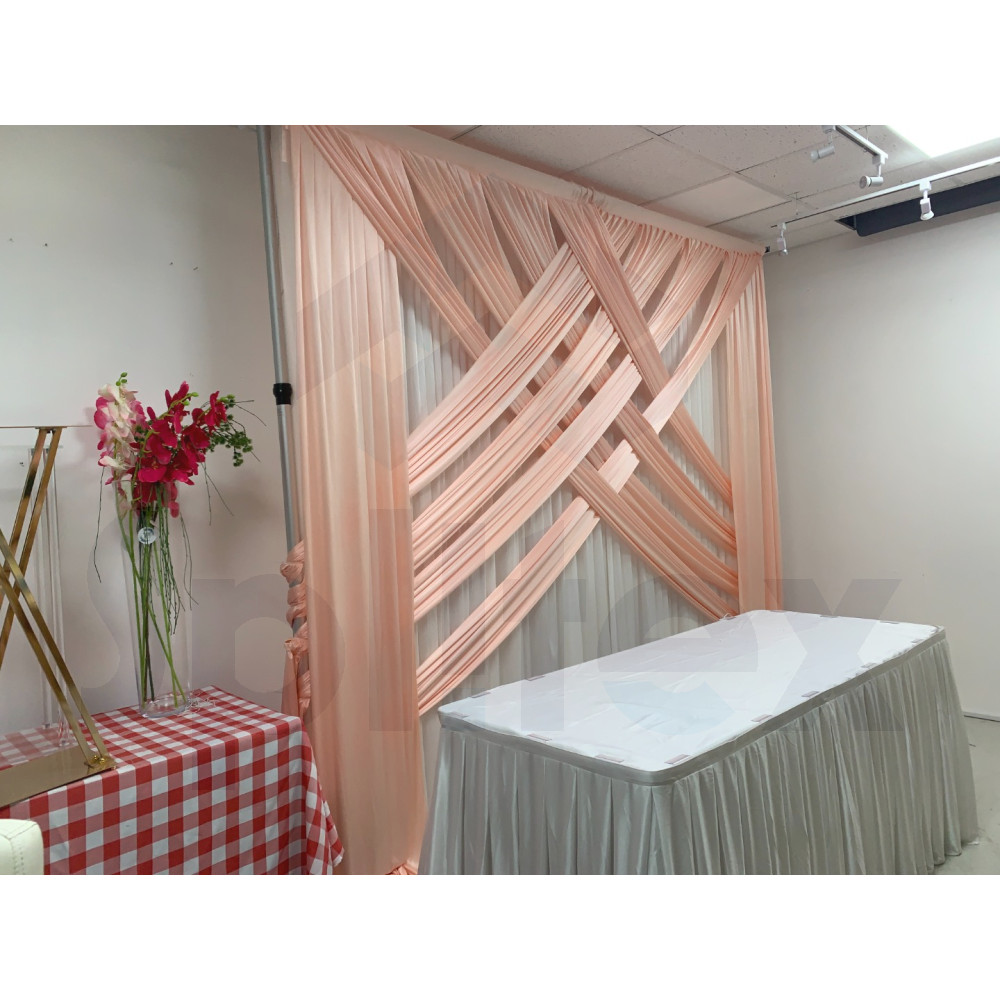 3m (w) x 3m (h) Wedding Backdrop Curtain - White – Wholesale Silk Backdrop Curtains for Wedding Decorators | WeddingMart