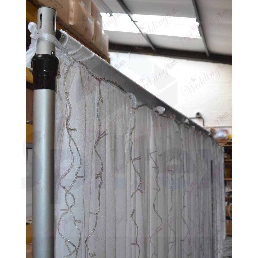 3m (w) x 3m (h) Wedding Backdrop Curtain - White – Wholesale Silk Backdrop Curtains for Wedding Decorators | WeddingMart