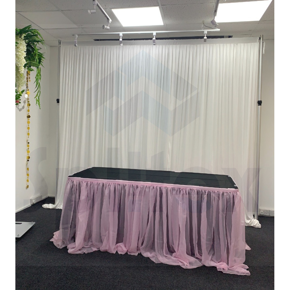 3m (w) x 3m (h) Wedding Backdrop Curtain - White – Wholesale Silk Backdrop Curtains for Wedding Decorators | WeddingMart