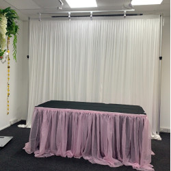 3m (w) x 3m (h) Wedding Backdrop Curtain - White