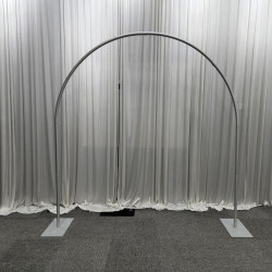 Free Standing Aluminium Round Wedding Arch Frame - Silver