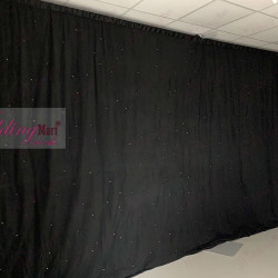 6Mx3M Black LED Starlight Wedding Backdrop - WARM White LEDs