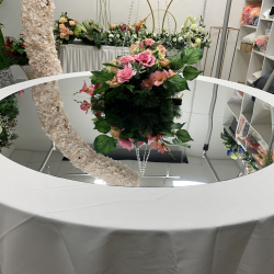 60 inch Wedding Rounded Acrylic Mirror Table Top