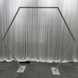 220cm Hexagonal Geometric Wedding Arch Frame - SILVER