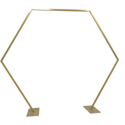 220cm Hexagonal Geometric Wedding Arch Frame - GOLD